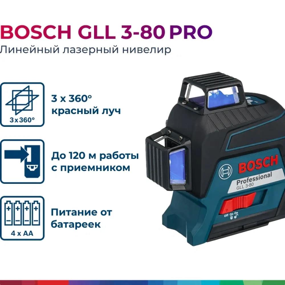 Bosch GLL 3-80 Professional лазерный нивелир, 0601063S00