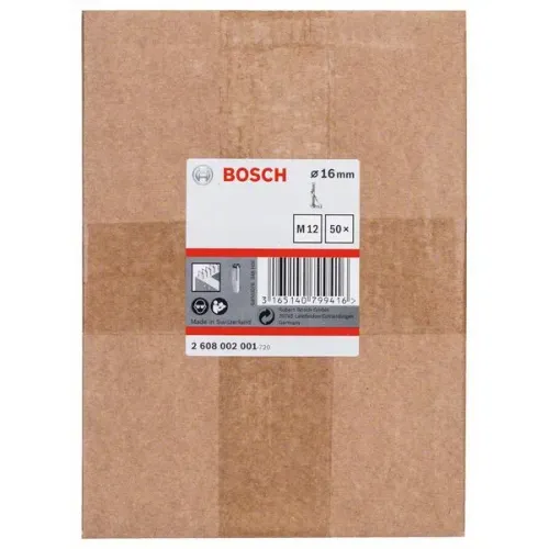 Bosch набор анкеров дюбелей М12, 16 мм (50 шт.), 2608002001