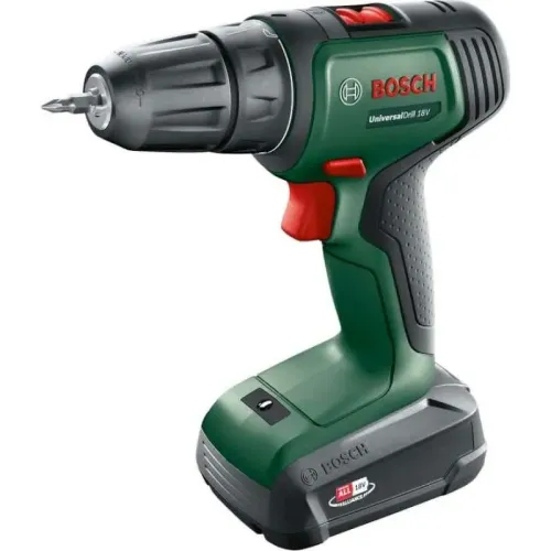 Bosch UniversalDrill 18V аккумуляторная дрель-шуруповерт (1 x 1.5 Ач, ЗУ) с кейсом, 06039D4005