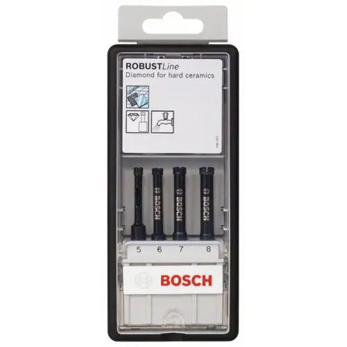 Bosch RobustLine набор алмазных свёрл 5/6/7/8 мм (4 предмета), 2607019881