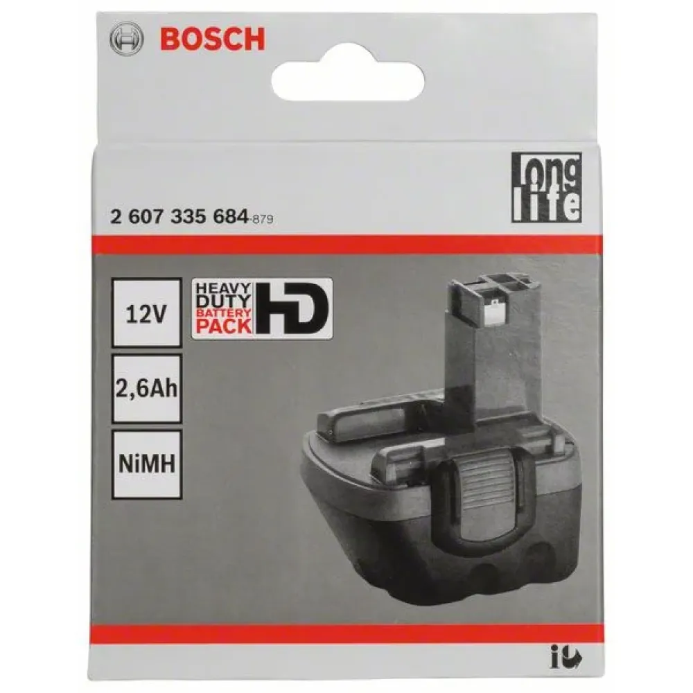 Bosch NiMH 12V аккумулятор 2.6 Ач, 2607335684
