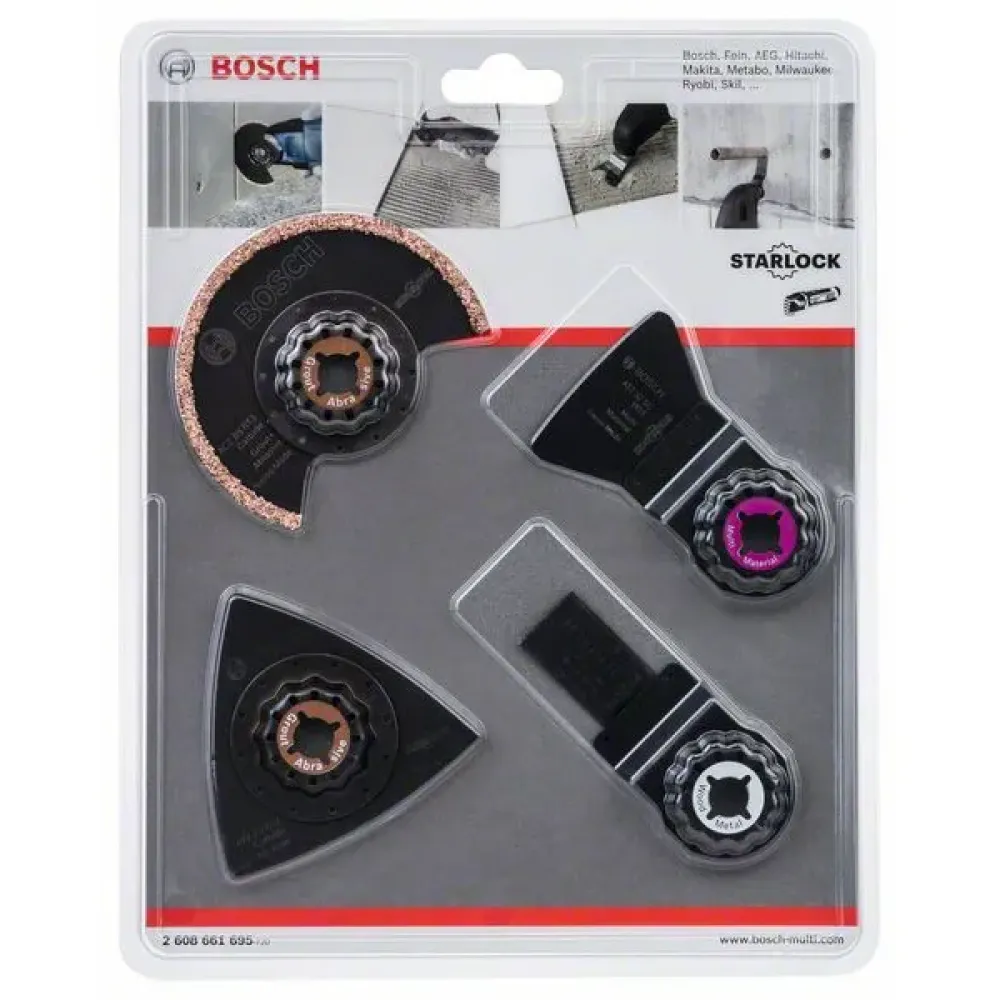 Bosch Starlock набор насадок для плитки, 4 шт., 2608661695