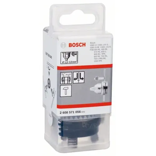 Bosch Keyless Chuck кулачковый патрон до 13 мм, 1/2 дюйма - 20 с П/Л вращением, 2608571056