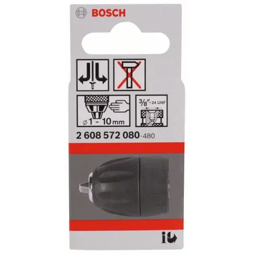 Bosch Keyless Chuck быстрозажимный сверлильный патрон 1.0-10 мм, 3/8 дюйма - 24 с П/Л вращением, 2608572080