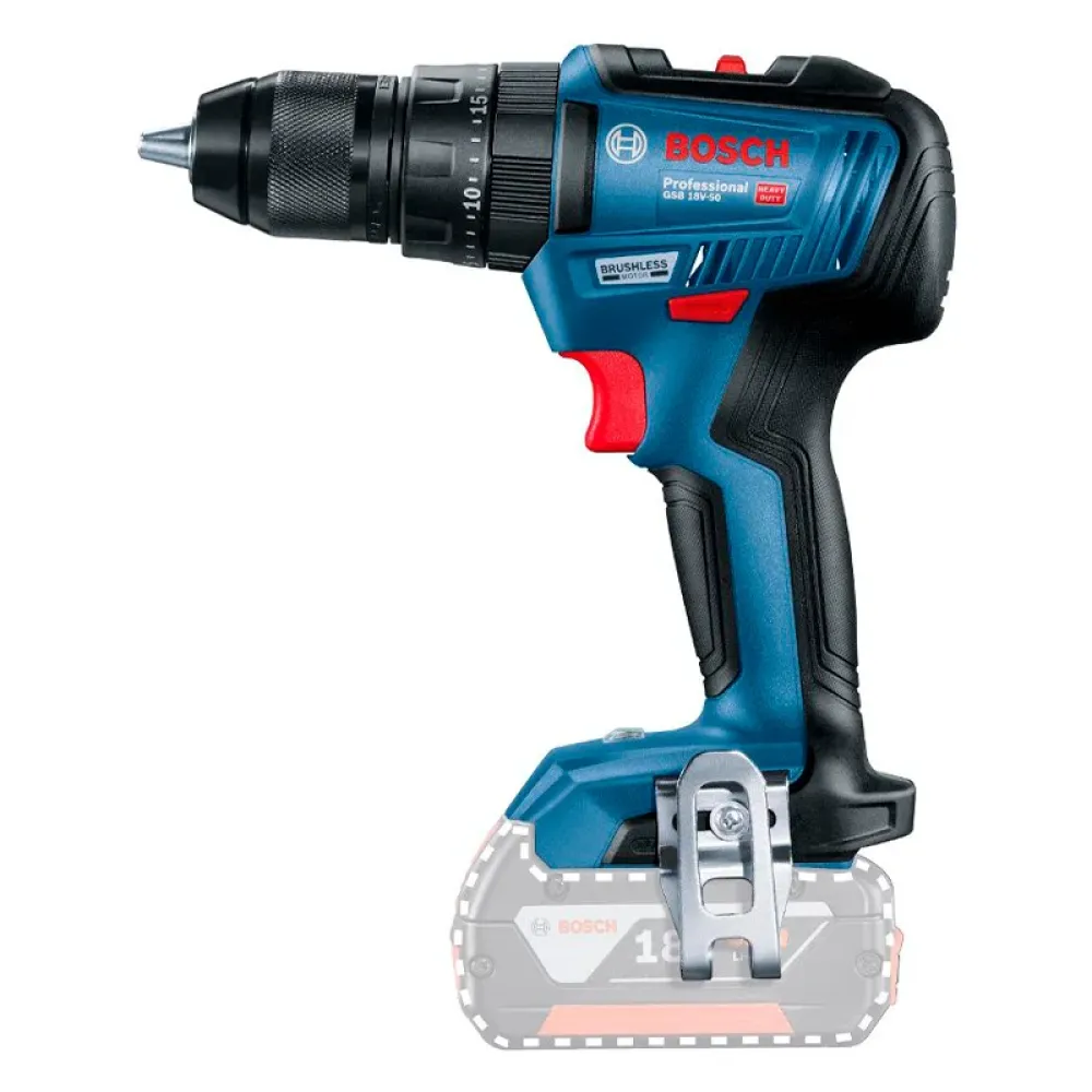 Bosch GSB 18V-50 Professional шуруповерт аккумуляторный ударный (2 x 2 Ач, ЗУ), 06019H5100